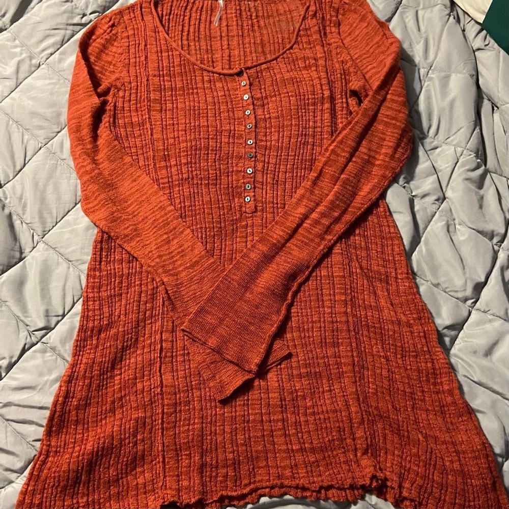 Free People Orange Tunic Top